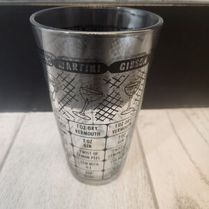 Vintage Federal Glass Cocktail Mixer Shaker With Recipes Barware USA Happy Hour